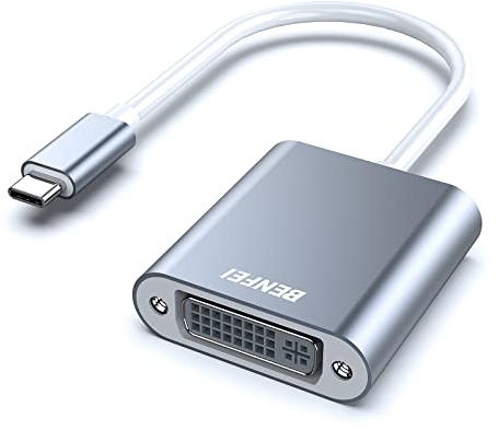 BENFEI USB C auf DVI Adapter, USB Typ C [Thunderbolt 3/4] zu DVI-D Adapter Stecker auf Buchse, Konverter für iPhone 15 Pro/Max MacBook Pro/Air 2023 iPad Pro iMac S23 XPS 17 usw