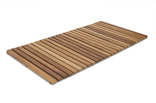 Tarima/Alfombra Flexible para Ducha y baño, en Madera de Teca (50 x 100 cm)