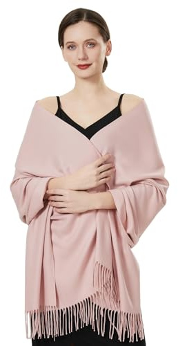 QBSM Womens Large Soft Wedding Evening Pashmina Shawls Wraps Scarfs