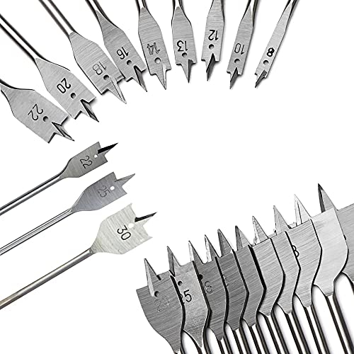 Flat Drill High-Carbon Steel Wood Flat Drill Set Woodworking Spade Drill Bits Durable Woodworking Tool Sets-45Mm