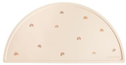 Mushie Silikon tischmatte für Kinder | Schmutzabweisend & Spülmaschinenfest | Rutschfestes Design | Sichere, Hochwertige & Langlebige Erstausstattung | Rainbow