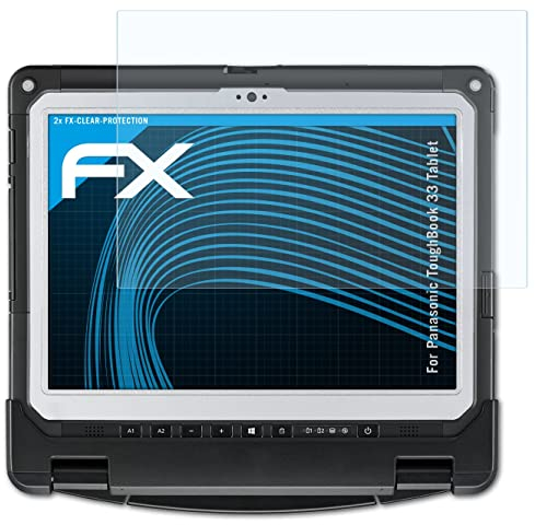 atFoliX Schutzfolie kompatibel mit Panasonic ToughBook 33 Tablet Folie, ultraklare FX Displayschutzfolie (2X)