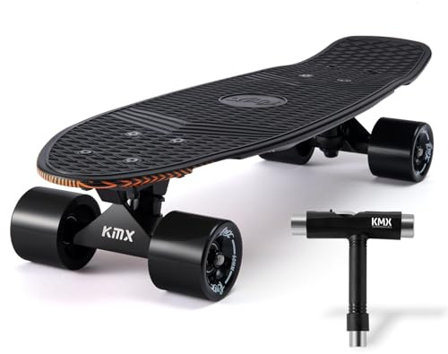 KMX Skateboard, 55,9 cm, klassisches Cruiser-Skateboard für Anfänger und Fortgeschrittene, Mini-Cruiser-Board für Jungen, Mädchen, Kinder, Studenten, Erwachsene, Teenager, Penny Board (22 schwarze