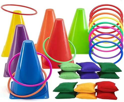 SQAQS 31PCS Bolsa de Frijoles para Juego de Lanzamiento, Juegos Exterior Niños para Fiesta, Fiesta de Jardín al Aire Libre, Carnaval, Juego de Deportes Libre para Niños y Adultos, Color sólido