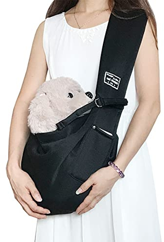 Sac de Transport pour Chien Chat Sac à Bandoulière Réglable Sac à Mains Libres Petit Chaton Chiot Caisse de Transport pour Petit Moyen Animaux Jusqu’à 7.5kg Portable Sacoche Voyage