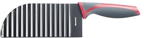 Westmark Taglierina a onde – coltello colorato per verdure, patate, patatine fritte – alimenti complementari per bambini BLW – coltello a onde con rivestimento antiaderente – nero-rosso, 28,3 cm
