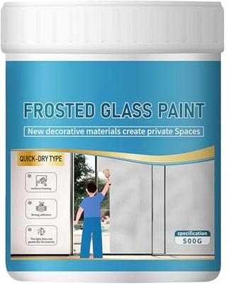 Genérico Pintura Para Vidrio Esmerilado,500g Pintura para Película de Ventana Impermeable - Revestimiento Mate Para Puertas Correderas De Casa Espejo Dormitorio Cocina - Aplicación En Superficies De