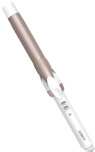 Conair Double Ceramic 1-Inch Curling Iron, 1-Inch Barrel Creates Classic Curls, Hair Curler for Use on Short, Medium, & Long Hair, White/Rose Gold