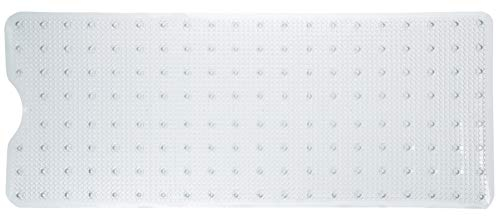 Brandsseller - Tappetino per vasca da bagno, ca. 100 x 40 cm, antiscivolo, trasparente