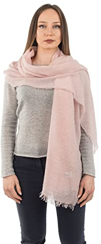 Dalle Piane Cashmere Pashmina Dam 100% Kashmir, Made in Italy, Sjal Omslagsduk, 70x200 cm, Rosa