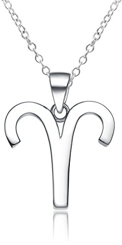 Saalort 925 Sterling Silver Zodiac Sign Necklace Horoscope Constellation Astrology Charm Pendant Aries