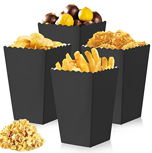 Nizirioo 50 Pièces Boite Pop Corn, Popcorn Boîte, Bonbons Conteneur, Boîtes à Popcorn Pour Fêtes Pour Collations Bonbons Soirées Cinéma Collations Rétro Anniversaire Mariage(noire)
