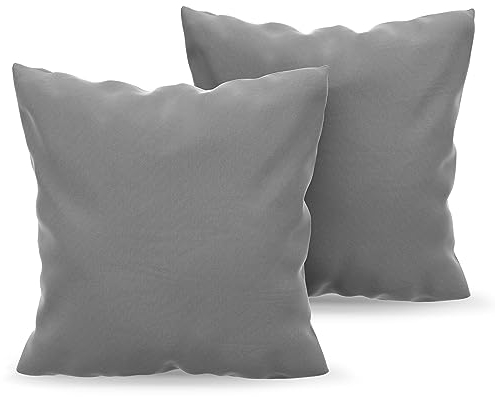 Kissenbezug 40x40 Anthrazit 2er Set Mikrofaser Oeko-TEX Zertifiziert Dreamzie - Kopfkissenbezug 40x40 Weich