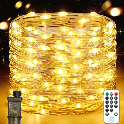 Vacoulery Guirlande Lumineuse Intérieur, 23M 200LEDs Guirlande Led Chambre, 8 Modes Etanche avec Prise pour Décoration Intérieure Extérieure, Noël, Jardin, Anniversaire, Mariage (Blanc Chaud)