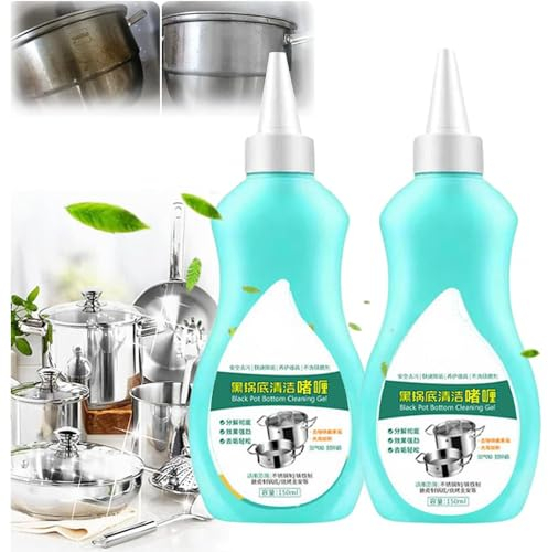 Gel nettoyant magique pour casseroles et poêles, 150 ml, nettoyant pour fond d'ustensiles de cuisine, nettoyant pour fond de casseroles et poêles, nettoyant de polissage antirouille de cuisine