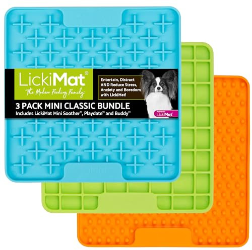 LickiMat Mini Classic Variety - Confezione da 3 tappetini per cani - Buddy, Succhietto e Playdate - Tappetini per leccare cani e cuccioli di piccola taglia - Calma ansia, sconfiggi la noia, mangiatoia