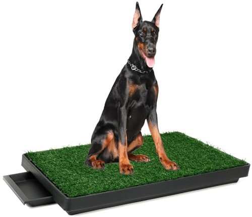 QWORK® Hundetoilette mit Kunstrasen, 76 x 51 cm, Waschbar hundeklo Welpenklo Pinkelmatte Wiederverwendbar Trainingsunterlage für Mittlere Große Hunde