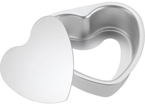 sourcing map Heart Shaped Cake Pan with Removable Loose Bottom 4 Cheesecake Aluminum Nonstick Layers Baking Pan for Wedding Birthdays Party Event