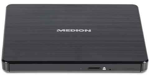 MEDION externes DVD Laufwerk (USB 2.0, DVD-R DVD+R DVD-RW DVD+RW, CD DVD, externer Brenner)