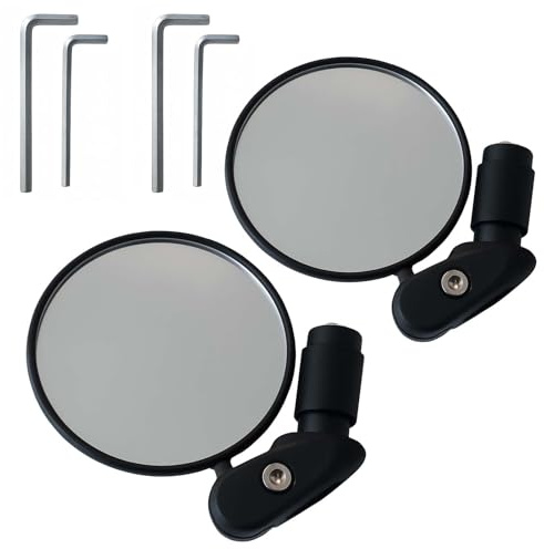 2 PCS Rétroviseur Vélo, Miroirs Convexes Réglables à 360°, Miroir de Guidon en Plastique pour Vélo de Route, VTT, et Électrique, Vision Élargie et Installation Facile
