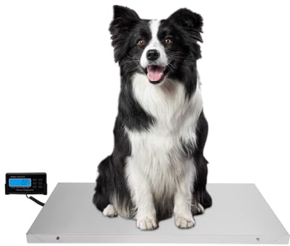 Animali Bilancia digitale da 300 kg, grande piattaforme in acciaio inox, schermo LCD, negozio di animali, ospedale per animali, posta, trasporto, magazzino, unità di peso argento Kg/Oz/Lb/Lb:Oz