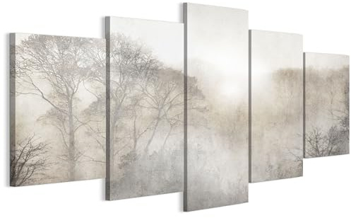LUMASOUL Canvastavla 5 delar för vardagsrum Skog 20 100x50 cm