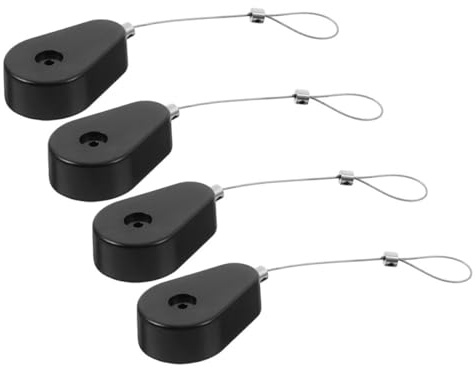 HEALSOPTHY Scatola Antifurto Cavo di Sicurezza Retrattile in Filo d'Acciaio Custodia Telescopica Anti-Perdita da 1 Metro Chiusura a Scatto Set da 4 Pezzi per Protezione Strumenti e