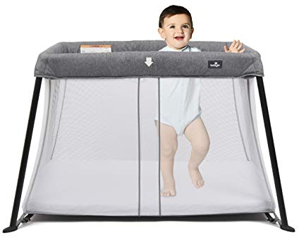Babylo Liteway Lightweight Travel Cot - Grey Mélange