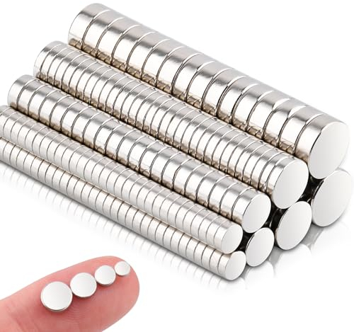 Klein Rund Magnete, Confezione da 200 piccoli magneti rotondi, 4 mini magneti forti di diverse dimensioni, magneti rotondi al neodimio forti per frigorifero, piccoli magneti forti per lavagna