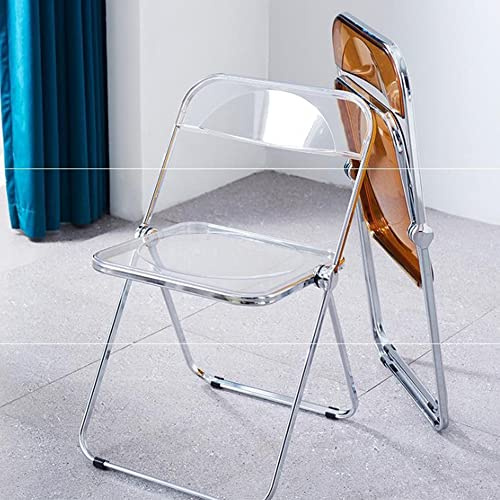 OHMG Chaise Pliante Moderne en Acrylique Transparent,Chaise Pliante empilable en Cristal,Siège de Salon en Plastique PC,Empilable Cadre chromé et Chaise Pliable,pour Banquet Conférence Fête