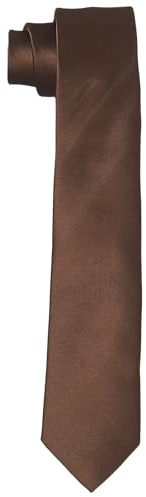 DonDon corbatas para hombres hechas a mano aspecto seda 6 cm Marron oscuro