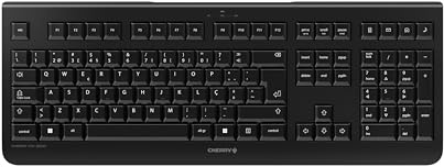 CHERRY KW 3000, Kabellose Tastatur mit Nummernblock, Portugiesisches Layout (QWERTY), 2,4 GHz, Geräuscharme Tasten, Flaches Design, Batteriebetrieben, Schwarz