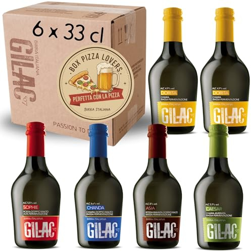 BEERBOX Pizza lover, Birra artigianale 6 bottiglie da 33cl, Selezione di birre artigianali Perfette per le pizzate, Birre artigianale confezione regalo - Made in Italy