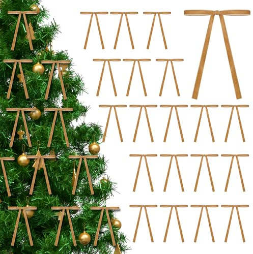 24 Pezzi Fiocco Velluto Natale, Fiocchi in Velluto per Albero di Natale, Fiocco Ghirlanda Vintage, Fiocco di Natale per Albero, per Albero di Natale, Confezioni Regalo e Decorazioni Matrimoni (A)