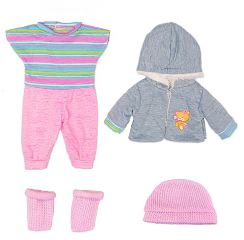 kelav Vêtements de Poupée pour Bébé 43-48cm, avec Manteau, Combinaison, Chapeau et Chaussettes, Doux et Confortable Adapté aux Jouets et Loisirs Créatifs