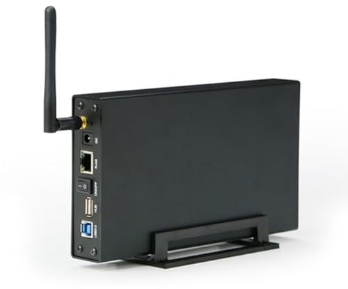 Ounfhtrttk Portable 3.5 Inch HDD SSD Enclosure Portable USB3.0 Rj45 Ethernet NAS Network Streaming Server Storage UK Plug