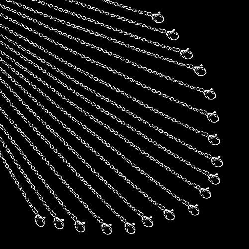 NBEADS 20 Fili 50cm Catena per Gioielli, Catena per Cavi con Chiusura a Moschettone in Acciaio Inossidabile per Creazione di Braccialetti per Collana Fai-da-Te