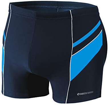 sesto senso Herren Badehose Eng Schwimmhose Enganliegende Bademode Swimming Shorts BD 357 M Blau