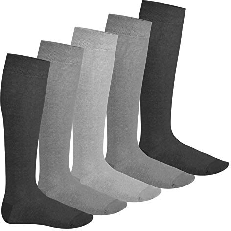 Footstar 5 paires EVERYDAY! chaussettes de genou unisexe - classic-grey-43-46
