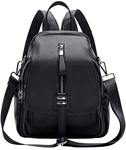 ALTOSY Echtes Leder Rucksack Geldbörse für Frauen Wandelbare Umhängetasche mit Schnalle Klappe