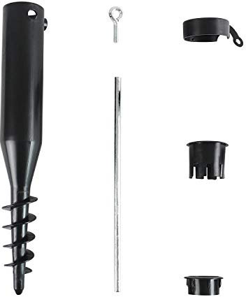 Parkland® Heavy Duty Black Plastic Ground Spike for Rotary Washing Line or Parasol - No Need for Concrete (1)