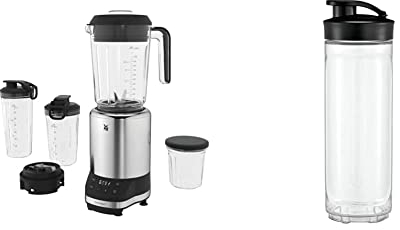 WMF Kult Pro Multifunktionsmixer Hochleistungsmixer, 30.000 U/min & Kult X Mix & Go/Küchenminis Trinkflasche 600 ml, Smoothie Flasche, Mixbehälter, Tritan-Kunststoff, BPA-frei, bruchsicher