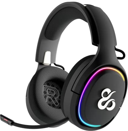 NEWSKILL Aton Black | Auriculares Gaming Inalámbricos | 2.4Ghz | Bluetooth 5.0