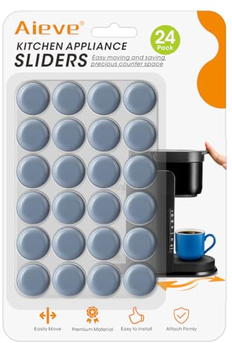 Aieve Appliance Slider, 24 Pcs Small Appliance Rollers Kitchen Gadgets, Self Adhesive Caster Wheels Kitchen Finds Home Must Have Countertop Accessories for Mixer Coffee Maker Air Fryer
