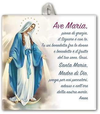 Fratelli Bonella | Piastrella in Ceramica con Maria in Scatola Regalo 10x10 cm | Made In Italy