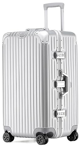 ASHSDI Koffer Reisekoffer Trolley Gepäck 24-Zoll-Koffer Mit Breitem Griff, Hartschale Mit Aluminiumrahmen, TSA-Schloss Mit Spinnerrädern Boardcase Handgepäck (Color : C, Size : 24inch)