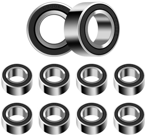 ANGEEK 10 st 6800-2RS Kullager 10 mm x 19 mm x 5 mm, Försmorda, Dubbeltätning, 6800RS Spårkullager