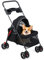 Haustierkinderwagen für Hunde und Katzen, faltbarer Reisekinderwagen, Katzenjogger-Kinderwagen mit Rädern, Becherhalter, verstellbarem Verdeck, großem Ablagekorb