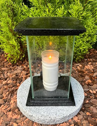 Lanterne funéraire avec porte - 25,5 cm de hauteur - Bougie funéraire - Bougie funéraire