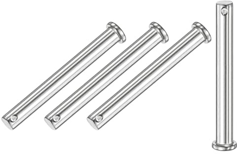 M METERXITY 4 Stück Einloch Klauenstifte, M10 x 90mm 304 Edelstahl Flachkopf Klauenstifte für mechanische Verbindungen/Fixierte Teile, Verbindungsscharnierstift Wiederverwendbar